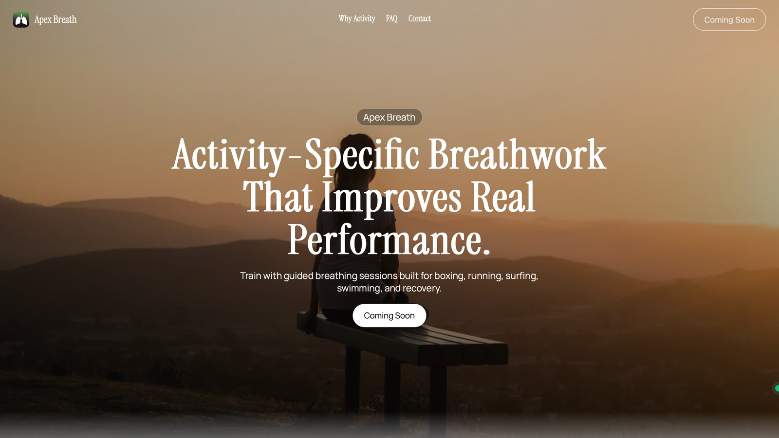 App landing page design example