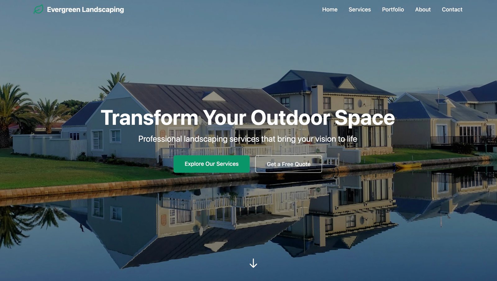Landscaping website design example