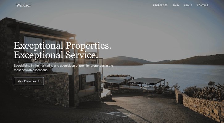 Real estate website design example