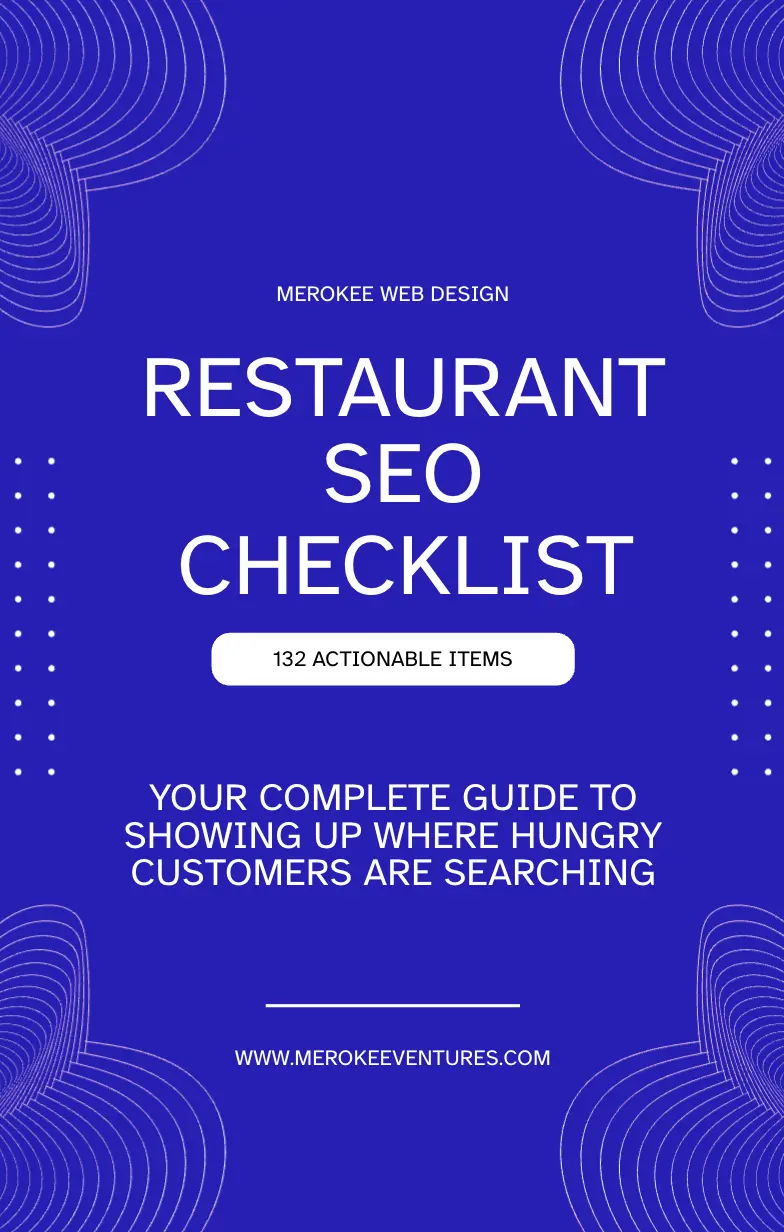 Cover of the Restaurant SEO Checklist PDF by Merokee Web Design